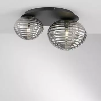 Потолочный светильник ECO-LIGHT Ripple черно-прозрачный и черный E27, 2 лампы Eco-Light Leuchten GmbH
