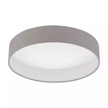 Потолочный светильник Eglo LED, текстильный абажур, 405 мм, с регулировкой яркости, серо-коричневый, серый