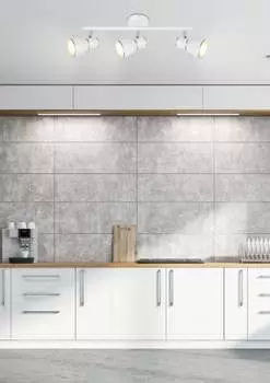 Потолочный светильник Fido / Современный потолочный точечный светильник / Элегантный потолочный светильник / 3X40 Вт / E14 / Белый + Хром KAYANI