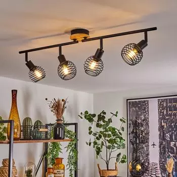 Потолочный светильник »Fontanasse« из металла/дерева черного/натурального цвета. hofstein