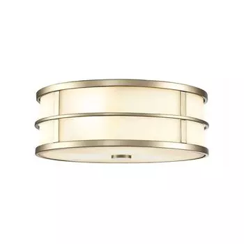 Потолочный светильник FUSION E27 3x40W сталь старая латунь, опаловое стекло белое H: 12,4см 34,3см с диммированием Elstead Lighting