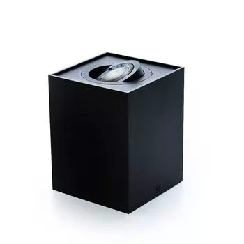 Потолочный светильник GAMA-SS накладной точечный светильник накладной светильник 80х80мм точечный светильник поворотный 45° квадратный черный из алюминия с цоколем GU10 Braytron