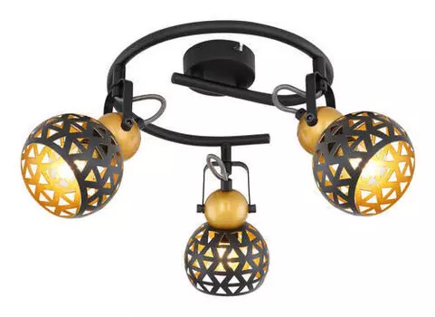 Потолочный светильник Globo, 25x17,5 см, черный/золотой