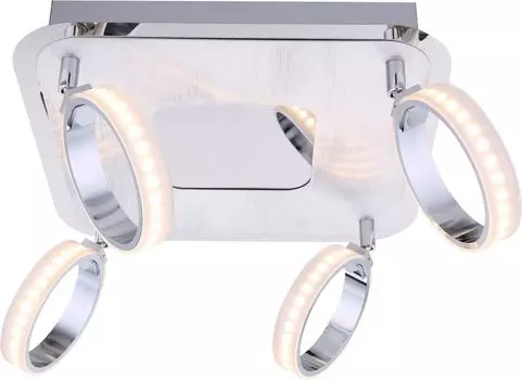 Потолочный светильник Globo Idaho, алюминий, хром, 4xLED; 56043-4 Globo Lighting, серебро