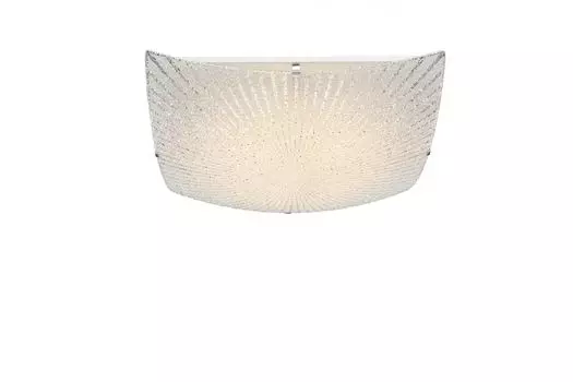 Потолочный светильник Globo Lighting, белый металл, опаловое стекло, сатинированная отделка, ДxШxВ: 400x400x100 мм, вкл. светодиод 18 Вт, 230 В, источник 1850 лм, выходная мощность 1350 лм, 3500 К