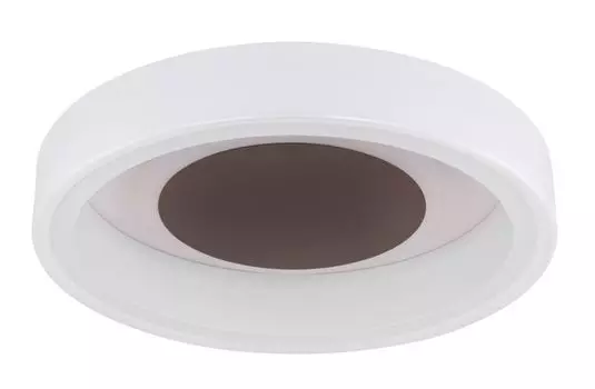 Потолочный светильник Globo Lighting, белый металл, акрил опал, коричневый металл, : 350 мм, В: 90 мм, вкл. светодиод 30 Вт, 230 В, источник 3300 лм, выходная мощность 1900 лм, 3000 К