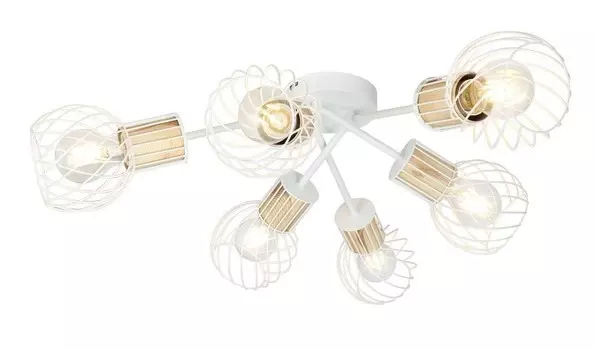 Потолочный светильник Globo Lighting, белый металл, светильник под дерево, белый металл, : 700 мм, В: 240 мм, без 6x E27 40 Вт, 230 В.