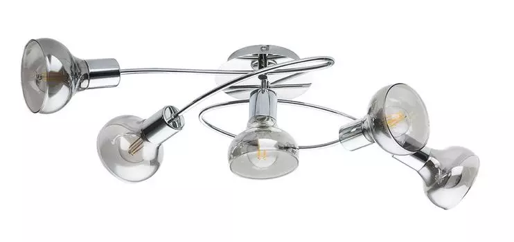 Потолочный светильник Globo Lighting хромированный металл, стекло, ДхШхВ: 624х300х180мм, без 5x E14 40Вт 230В, серебро