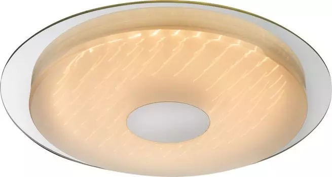 Потолочный светильник Globo Lighting, хромированный, с регулировкой яркости, фиксация цвета, пульт дистанционного управления, батарейки 2x AAA в комплекте, : 450 мм, В: 50 мм, вкл., белый