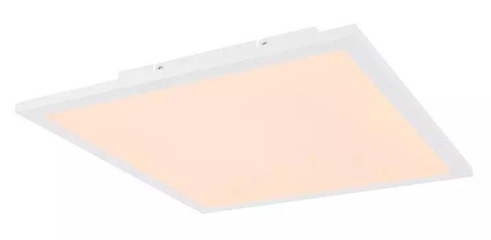 Потолочный светильник Globo Lighting из литого под давлением алюминия белого цвета, опаловый пластик, белый, ДxШxВ: 450x450x75 мм, вкл. светодиод 24 Вт, 230 В, источник 2100 лм, выходная мощность 1500 лм, 3000 К