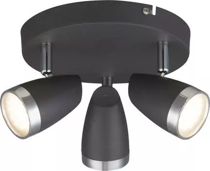 Потолочный светильник Globo Lighting металл антрацит, матовый, пластик антрацит, : 190 мм, В: 135 мм, вкл. 3 светодиода 4 Вт 126 В, источник 280 лм, выходная мощность 250 лм, 3000 К, серый