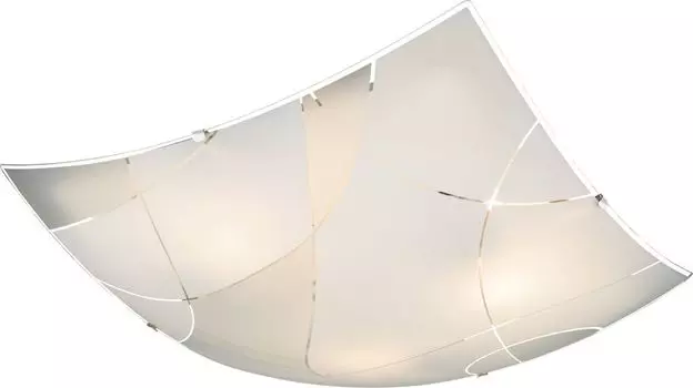 Потолочный светильник Globo Lighting металл белый, хромированный, сатиновое стекло, декоративные линии, ДхШхВ: 400х400х95мм, без 3x E27 ILLU 60Вт 230В., серебро