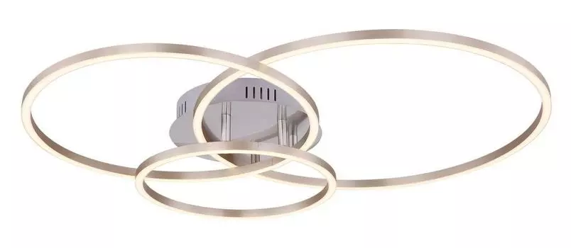 Потолочный светильник Globo Lighting металл матовый никель, алюминий, акрил опал, белый, ДхШхВ: 680х550х100мм, вкл. светодиод 40Вт 230В, источник 4610лм, выходная мощность 1770лм, 3000К, серебро