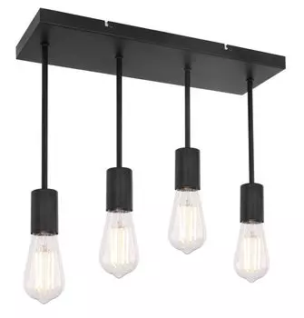 Потолочный светильник Globo Lighting металлический черный, без плафона, ДхШхВ: 450х150х340мм, без 4x E27 60Вт 230В