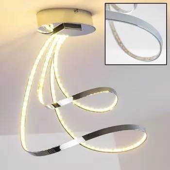 Потолочный светильник »Guttaia« из хромированного металла с витыми световыми полосами. hofstein