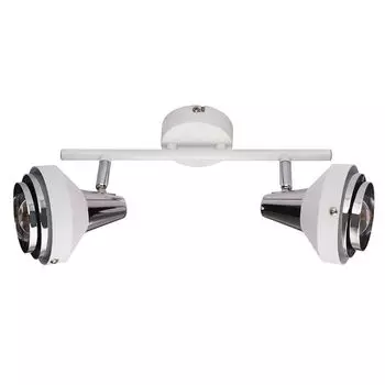 Потолочный светильник, хром, белый, подвижные споты, L 30 см, РОРГЕ etc-shop
