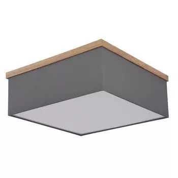 Потолочный светильник, имитация дерева, текстиль антрацит etc-shop