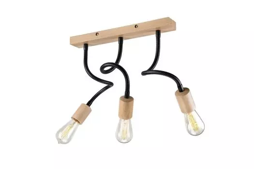 Потолочный светильник из дерева, металла, гибкий, регулируемый, с 3 лампочками, современный светильник KASSIDY для гостиной, прихожей Licht-Erlebnisse, мультиколор