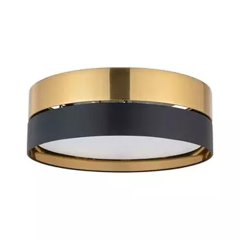 Потолочный светильник из металлической ткани, круглый 45 см, черное золото, малобликовый, 3x E27, потолочный светильник для гостиной, спальни Licht-Erlebnisse, мультиколор