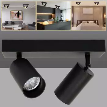 Потолочный светильник Jiubiaz, потолочные светильники, светодиодный потолочный светильник, серебряный потолочный светильник, 2 лампы, вращающийся для прихожей, черный