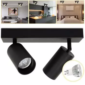 Потолочный светильник Jiubiaz, потолочные светильники, светодиодный потолочный светильник, серебряный потолочный светильник, вращающийся для прихожей, 2 лампы, черный