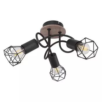 Потолочный светильник, клетка, дерево, черный, регулируемый, D 38 см Globo Lighting