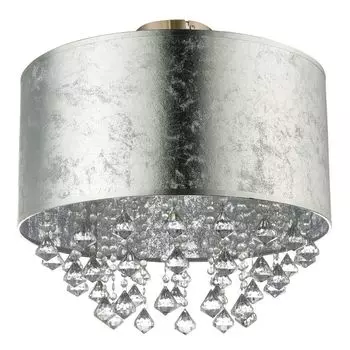 Потолочный светильник, кристаллы, сусальное серебро, прозрачный, D 30 см Globo Lighting