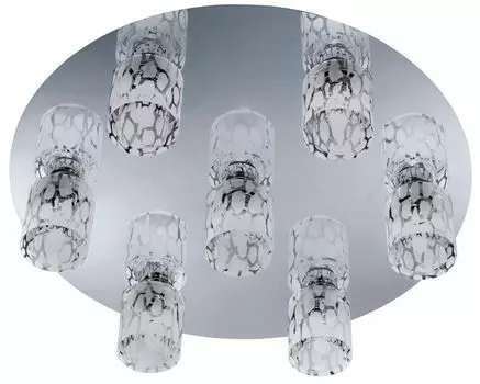 Потолочный светильник круглой формы из хрома и стекла. EGLO, серебро