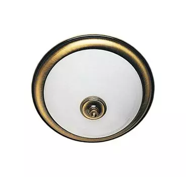 Потолочный светильник круглый 31 см, антикварная латунь, белый стеклянный плафон в стиле модерн, потолочный светильник для прихожей, гостиной Licht-Erlebnisse, мультиколор