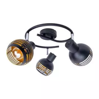 Потолочный светильник, круглый, металл, черный, D 48 см Nve