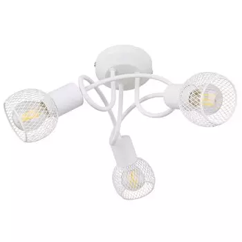 Потолочный светильник, круглый, спот, плафоны в клетку, белый, ФИАСТРА etc-shop