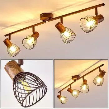 Потолочный светильник »Laccio« из металла/дерева цвета ржавчины/коричневого цвета hofstein