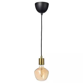 Потолочный светильник+лампа Ikea Skaftet/Molnart Brass Bell-shaped, коричневый