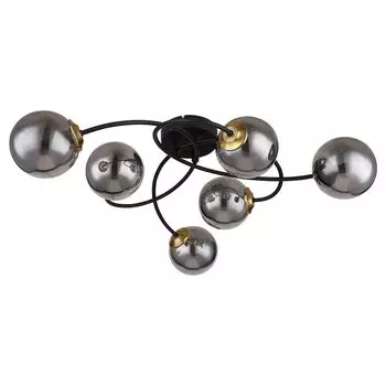 Потолочный светильник, латунь, стекло, дымчатый, черный, L 52 см Globo Lighting