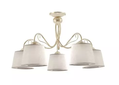 Потолочный светильник LOCOLA металл тканевый 5 лампочек 80см Классический домашний светильник LOCOLA для гостиной Licht-Erlebnisse, мультиколор