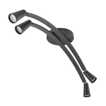 Потолочный светильник Lucande Velanoris черного цвета из алюминия., черный