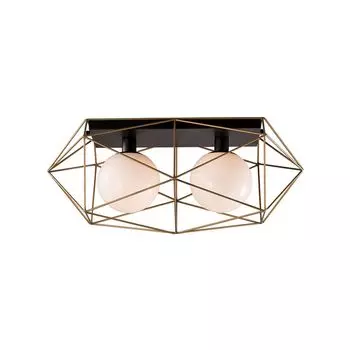 Потолочный светильник Luce Ambiente Design Abraxas в черно-золотом цвете E27 IP20, 2 лампы, черный