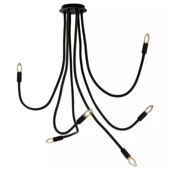 Потолочный светильник Luceambine Design с шестью лампочками Lover цвета Nero, подвижный, E14 LUCE ambiente Design, черный