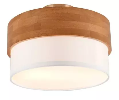 Потолочный светильник MeineWunschleuchte Holz Stoffschirm 30cm цвет holz/wei