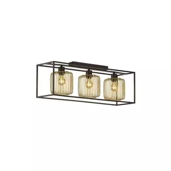 Потолочный светильник, металл, черное золото, 3 лампочки, L 83 см etc-shop