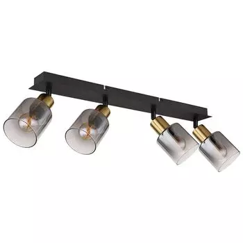 Потолочный светильник, металл, черное золото, дымчатое стекло, L 55 см Globo Lighting