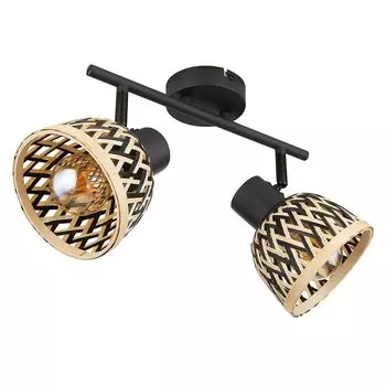 Потолочный светильник, металл, черный матовый, бамбук, 2 лампы Globo Lighting