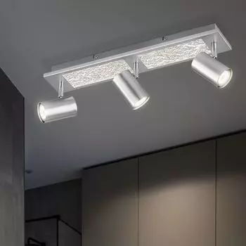 Потолочный светильник, металл, серебро, подвижные споты, L 55,5 см etc-shop