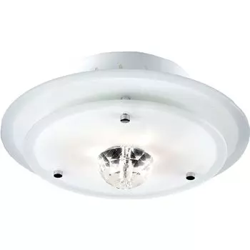 Потолочный светильник, металл, стекло, круглый, ДМ 22см, etc-shop, белый