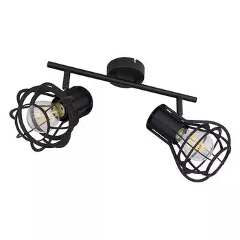 Потолочный светильник, металлическая клетка, черный, регулируемое пятно, БАРКА etc-shop