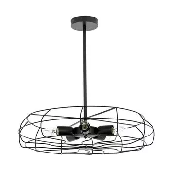 Потолочный светильник металлический ретро черный 5x E27 обеденный стол гостиная потолочный светильник Licht-Erlebnisse