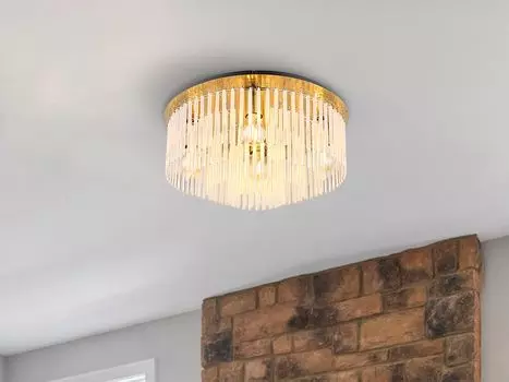 Потолочный светильник на стержнях из настоящего стекла 50см. Globo Lighting