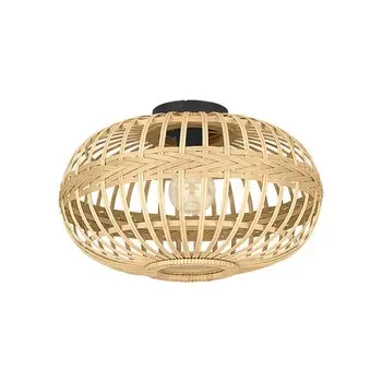 Потолочный светильник NATURE AMSFIELD стальной черный, коричневое дерево E27 1X40W В:28,5см 45см с диммированием EGLO