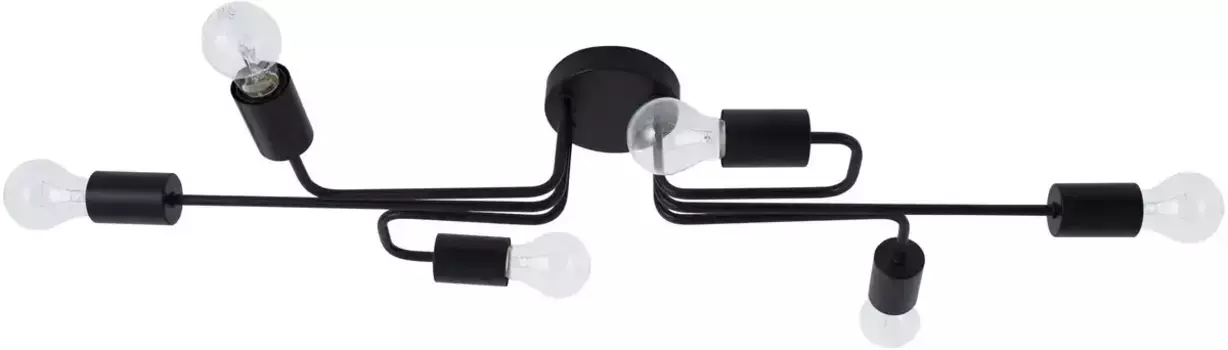 Потолочный светильник Nova Luce "GRANSO", 6 языков пламени Высота: 14,7 см, черный