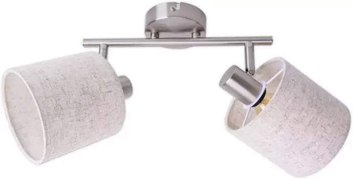 Потолочный светильник nve "Maron", 2 лампочки, лампа E14 | без лампы, 2 потолочных светильника, настенный светильник, точечный светильник, 2xE14 макс. 40 Вт, металл/текстиль Высота: 22,00 см., цвет natur